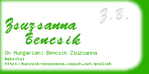 zsuzsanna bencsik business card